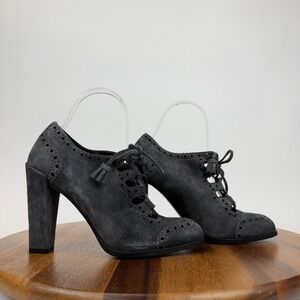 Womens‎ Roger Vivier Gray Suede Fringe Heeled Ankle Boots Booties Size 37 US 7 M